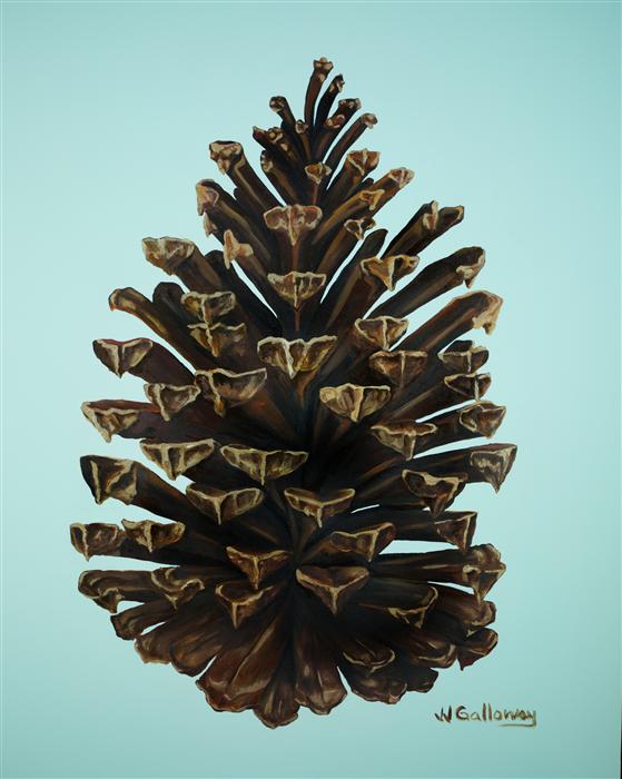 559x700 Gilded Pine Cone Jj Galloway - Pine Cone Painting