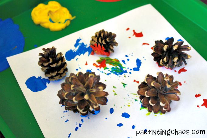 680x454 Yummy Mummy Bananas - Pine Cone Painting