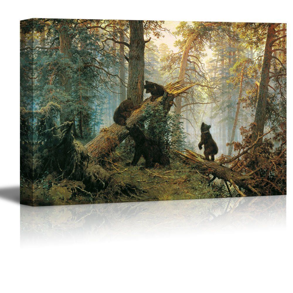 1000x1000 Morning In A Pine Forest Painting By Ivan Shishkin Giclee Canvas - Pine Forest Painting