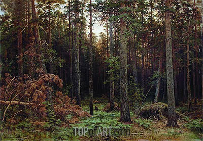 400x279 Pine Forest Ivan Shishkin Painting Reproduction 1670 Topofart - Pine Forest Painting
