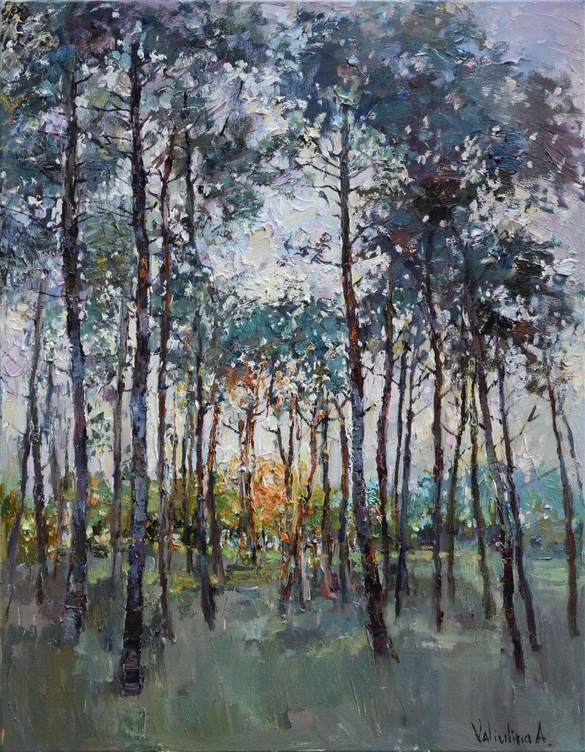 850x1092 Pine Trees - Pine Forest Painting