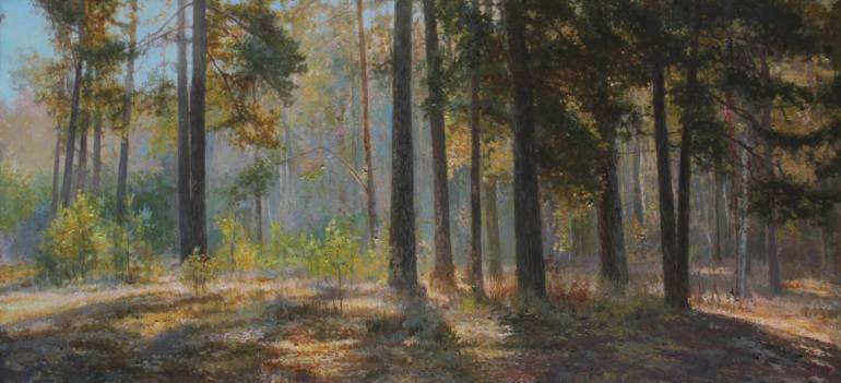 770x351 Saatchi Art Midday On The Pine Forest Painting By Eduard Panov - Pine Forest Painting
