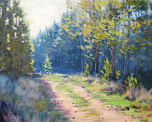 300x242 Sunny Corner Pine Forest Painting By Graham Gercken - Pine Forest Painting