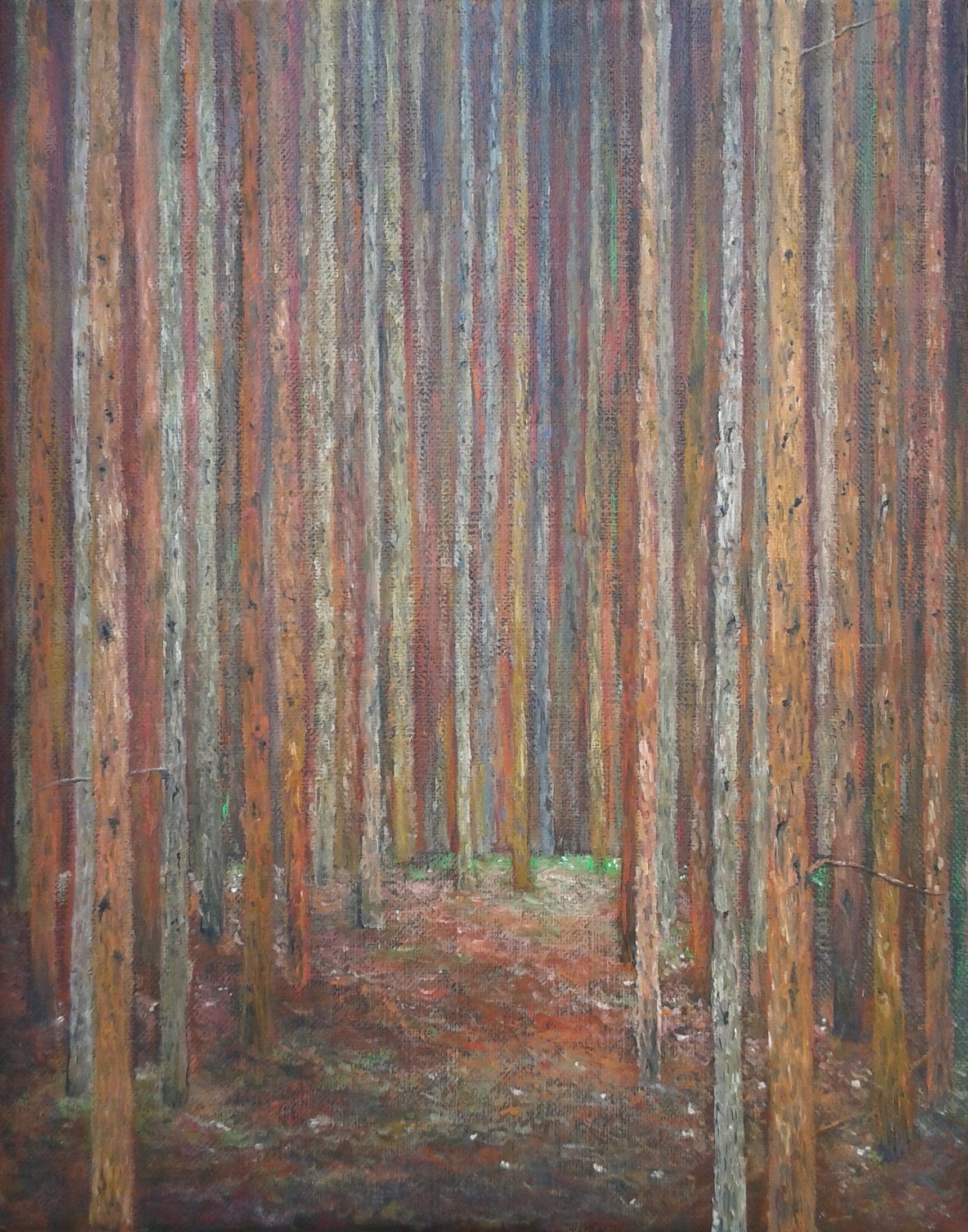 1720x2189 Homage To Klimt, Pine Forest I, Original Oil Painting 55x70cm - Pine Forest Painting