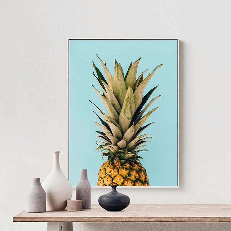 930x930 Nordic Fashion Gold Pineapple Canvas Painting Posters Pop Oil Wall - Pineapple Oil Painting