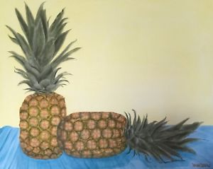 300x239 Pineapples Original Oil Painting On Canvas Ebay - Pineapple Oil Painting