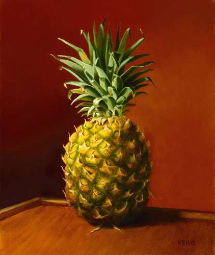 422x500 Painting Maui Pineapple (Original Art By Keri Stack) - Pineapple Oil Painting