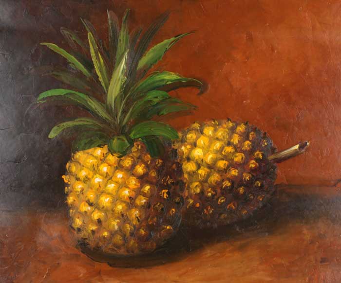700x582 Pineapple Oil Painting 20x24 Id8059 - Pineapple Oil Painting