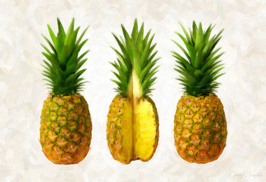 900x616 Pineapples Painting By Danny Smythe - Pineapple Painting