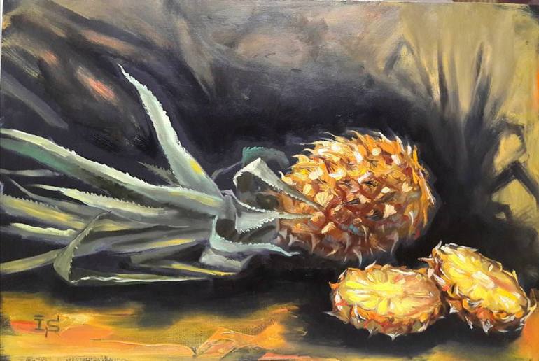 770x516 Saatchi Art Crazy Pineapple Painting By Irina Sergeyeva - Pineapple Painting