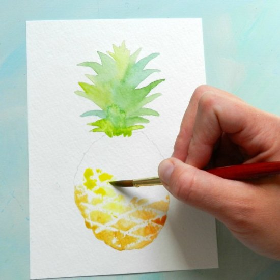 550x550 How To Paint A Pineapple Craftgawker - Pineapple Painting