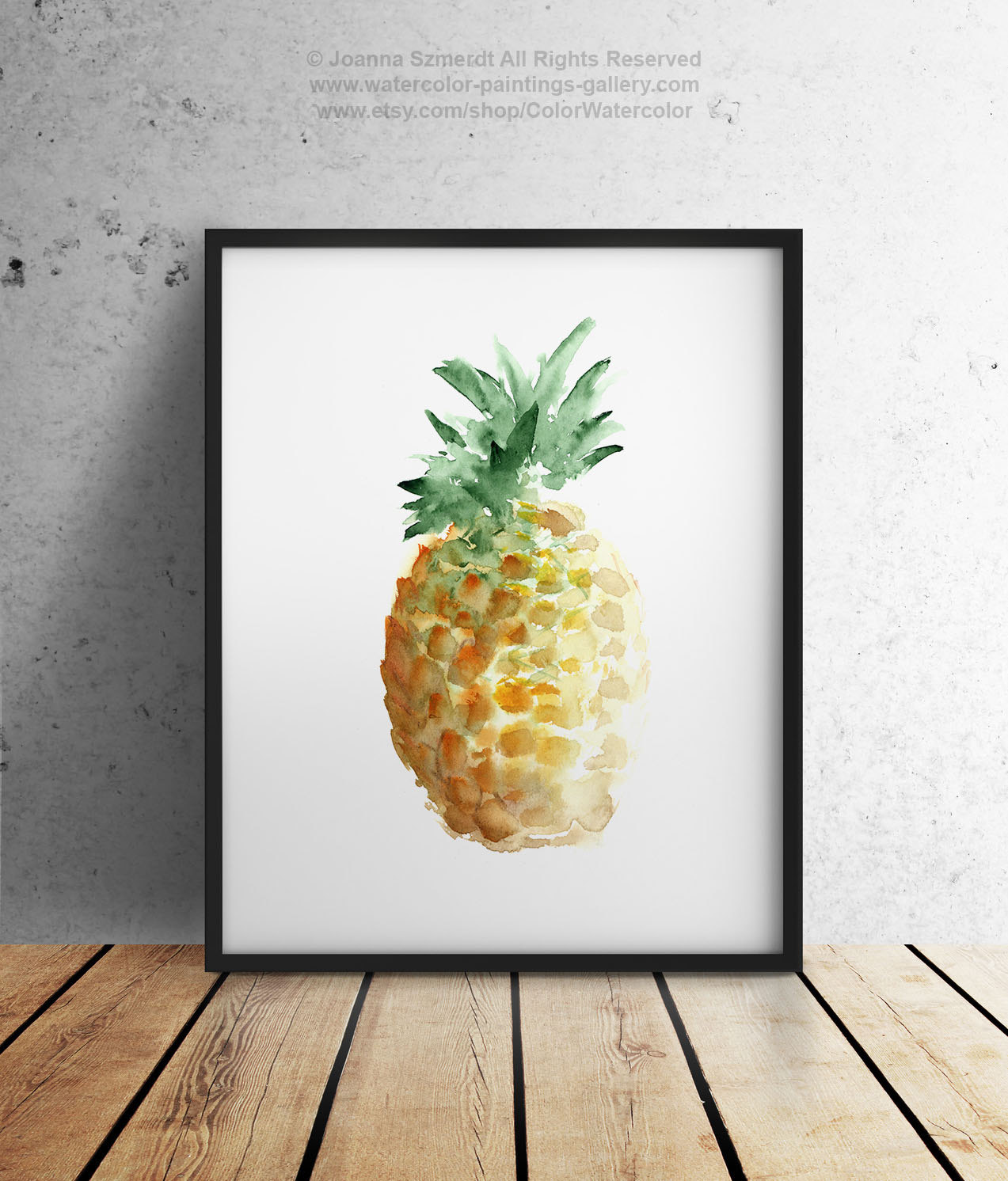 1273x1492 Pineapple Art Print Summer Watercolor Painting Hawaii - Pineapple Watercolor Painting