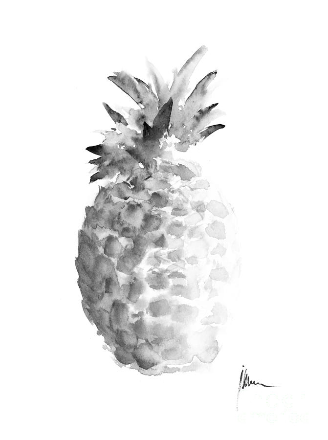 671x900 Pineapple Painting Watercolor Art Print Painting By Joanna Szmerdt - Pineapple Watercolor Painting