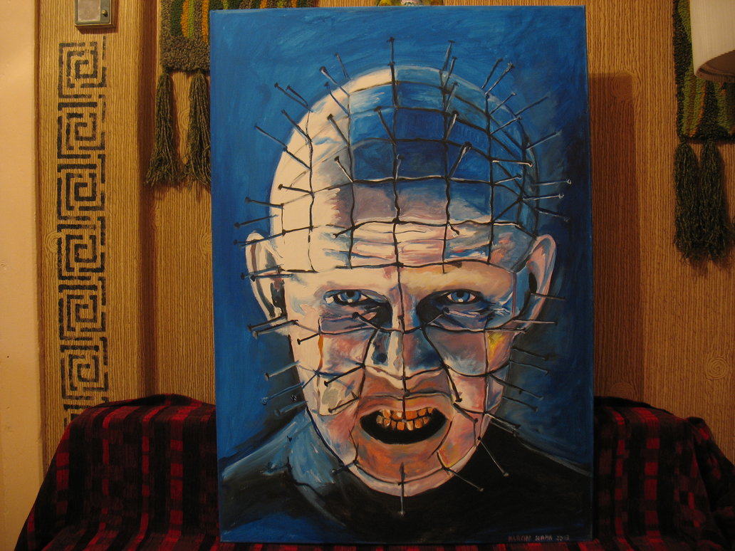 1032x774 Hellraiser Pinhead Painting 10070cm By Marcinsurma - Pinhead Painting