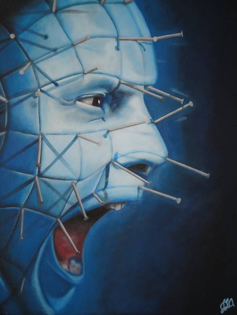 488x650 Horror Pinhead By Akrylicmacabre - Pinhead Painting