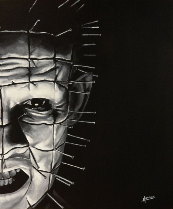 570x686 Pinhead Hellraiser X 10 Canvas Art Print + Bonus Signed Quiet - Pinhead Painting