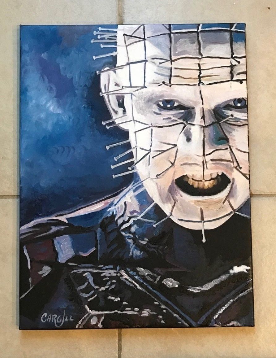 892x1156 Pinhead Hellraiser Horror 18x 24 Pop Art Painting Cargill - Pinhead Painting