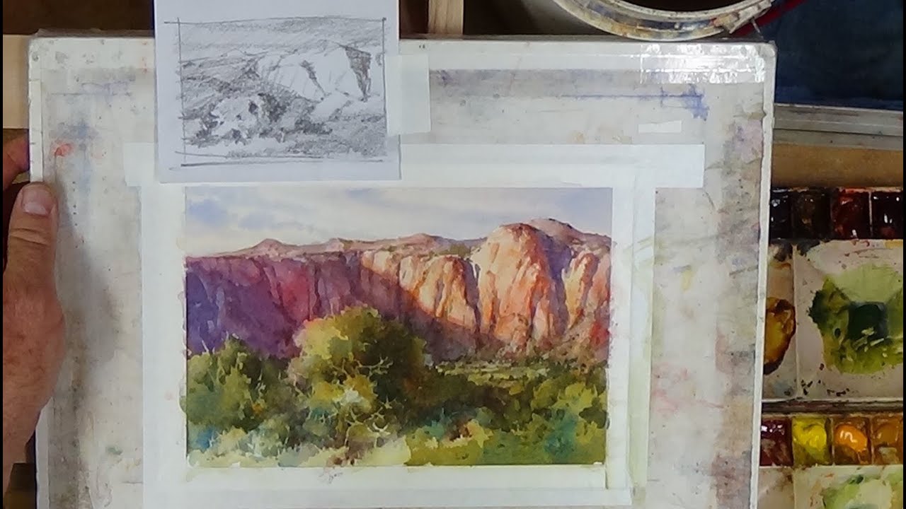 1280x720 Roland Lee Watercolor Workshop - Pinion Painting