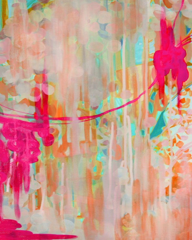 620x775 Hot Pink Abstract Wall Art Little Crown Interiors - Pink Abstract Painting