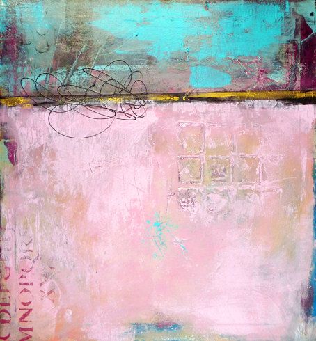 454x490 Original Abstract Painting, Modern Art, Acrylic Paintings - Pink Abstract Painting
