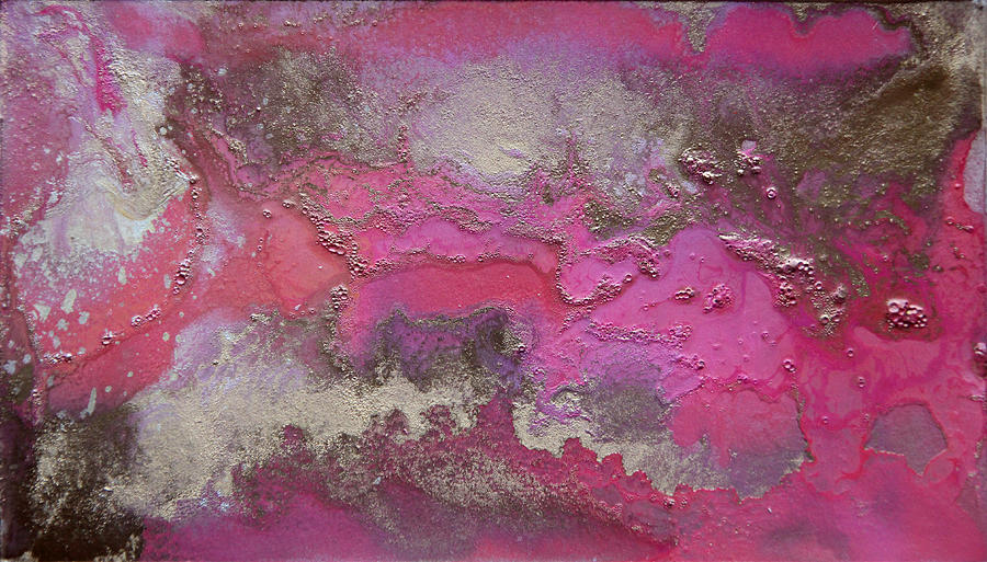 900x513 Pink And Gold Abstract Painting Painting By Julia Apostolova - Pink Abstract Painting