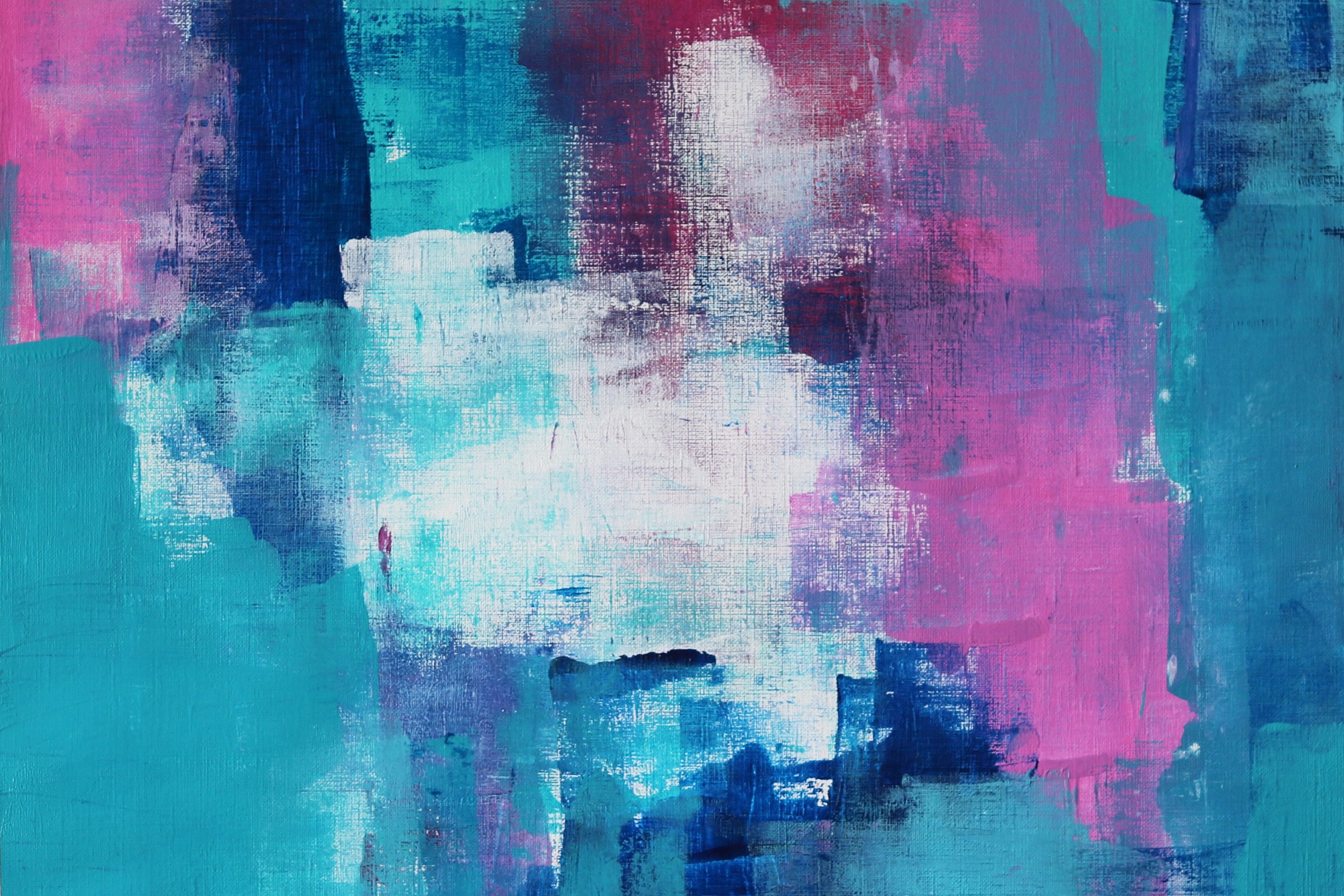 2652x1768 Create Abstract Art Using A Blue, Green And Pink Colour - Pink And Green Painting