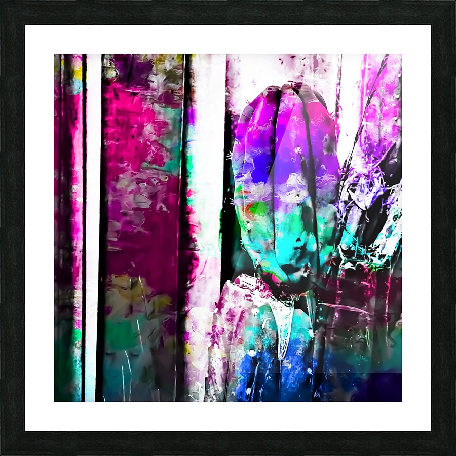 900x900 Cactus With Wood Background In Painting Texture Abstract In Pink - Pink And Green Painting