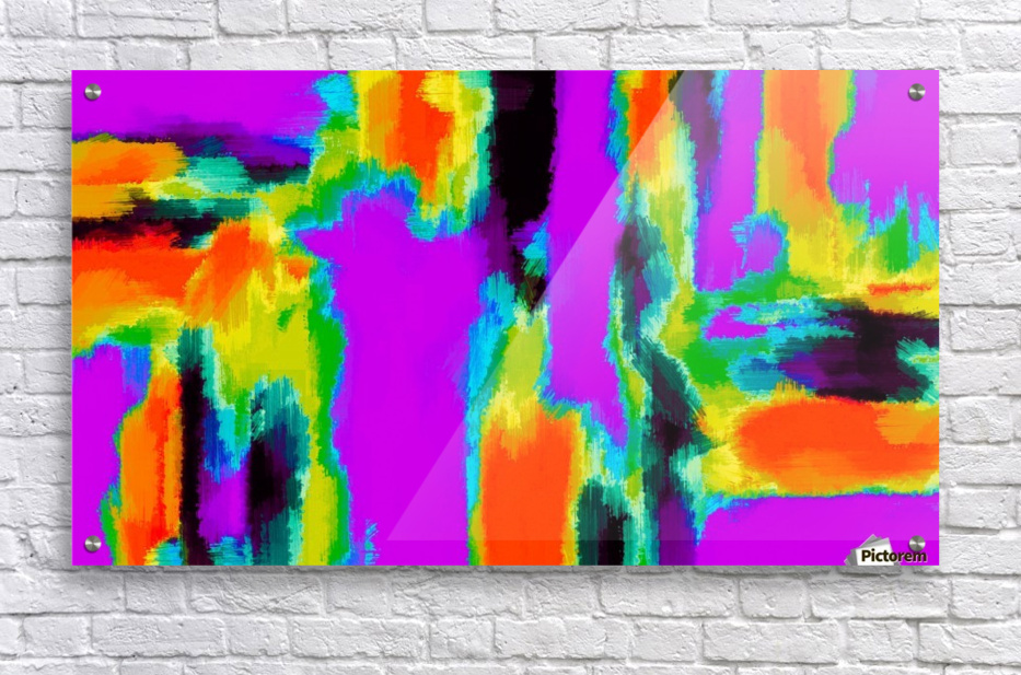 933x617 Pink Purple Green Orange Black Yellow And Blue Painting Abstract - Pink And Green Painting