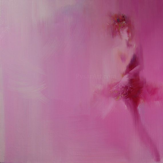 570x570 Contemporary Art Print Modern Art Canvas, Giclee Print, Pink - Pink Ballerina Painting