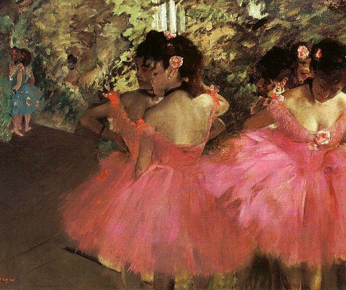 700x587 Dancers In Pink By Edgar Degas - Pink Ballerina Painting