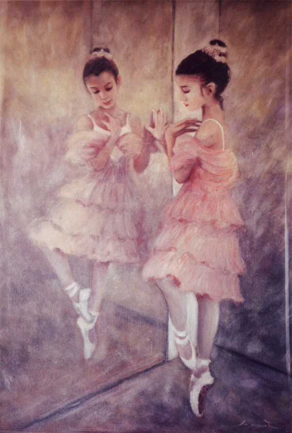 600x890 Little Ballerina By Painter Misic - Pink Ballerina Painting