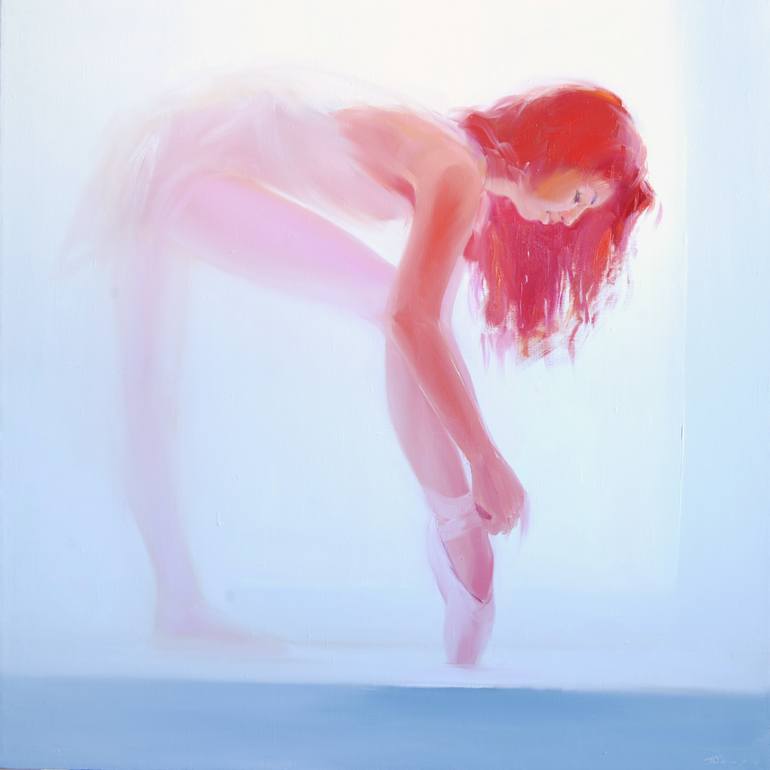 770x770 Saatchi Art Ballerina Painting Red And White (Sold) Painting By - Pink Ballerina Painting
