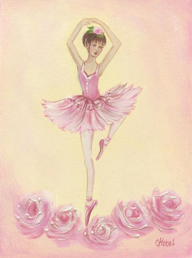 669x900 Ballerina Beauty Painting Painting By Chris Hobel - Pink Ballerina Painting