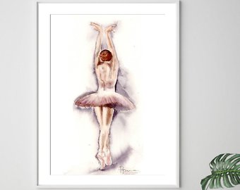 340x270 Ballerina Painting Etsy - Pink Ballerina Painting