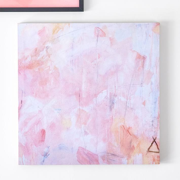 710x710 Isabella Rose Taylor Abstract Canvas Art - Pink Canvas Painting