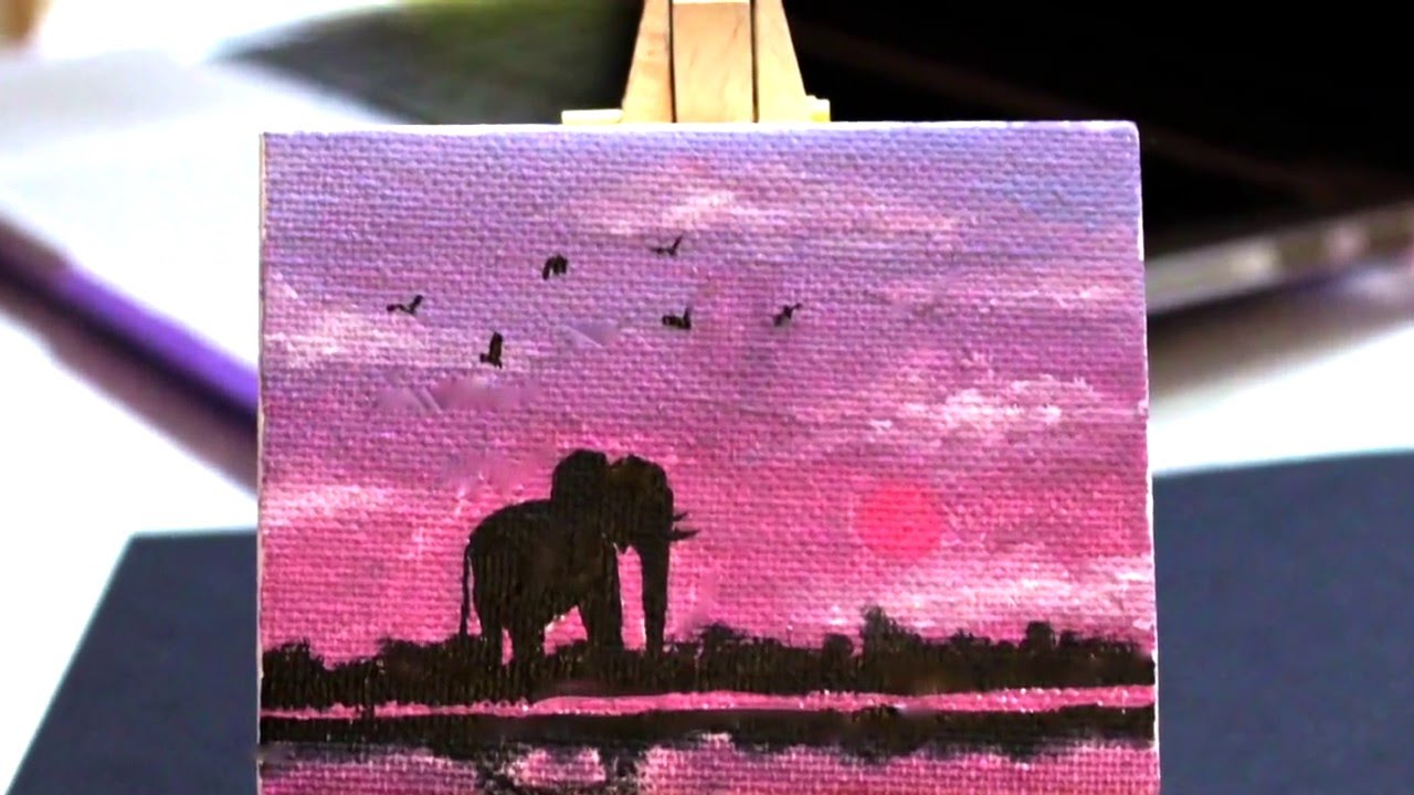 1280x720 Mini Canvas Painting - Pink Canvas Painting