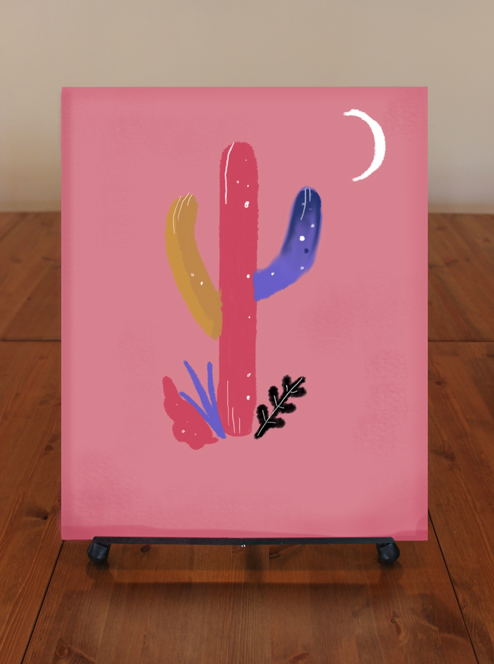 1000x1344 Pink Cactus Canvas Painting - Pink Canvas Painting