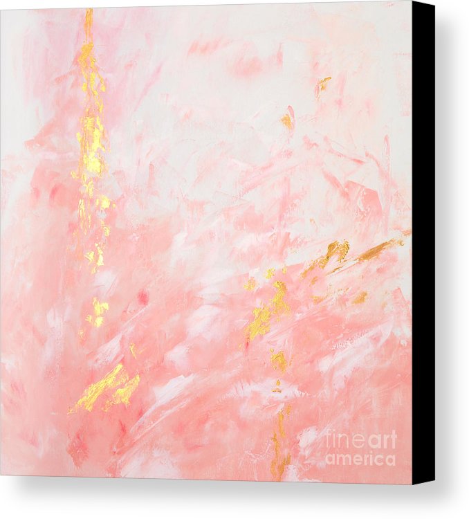 678x750 Pink Gold Abstract Painting Canvas Print Canvas Art By Voros Edit - Pink Canvas Painting