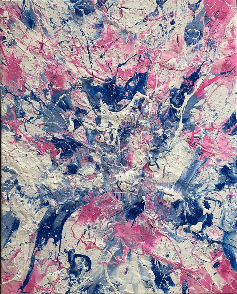 770x954 Saatchi Art Light 2(2018) By Adam Zafrian, Pink And Blue Abstract - Pink Canvas Painting