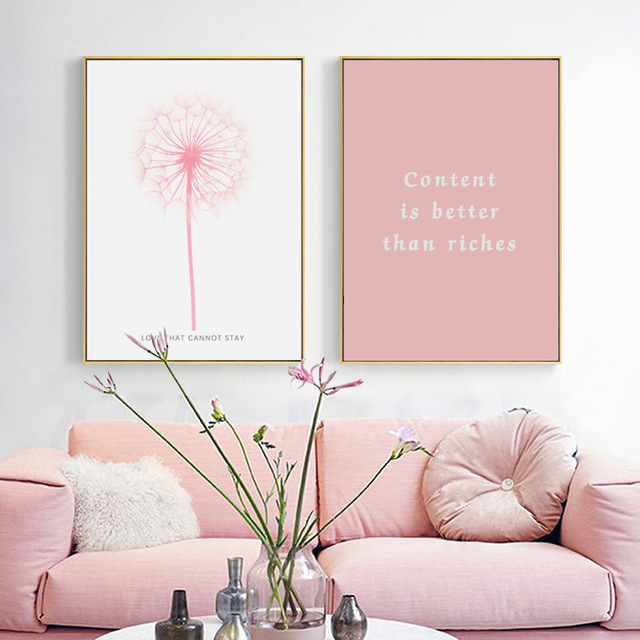 640x640 Zeroc Posters And Prints Wall Art Canvas Painting Pink Flower Wall - Pink Canvas Painting