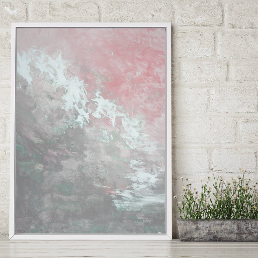 1024x1024 Clara Foxlore' Framed Abstract Canvas Print Art By - Pink Canvas Painting