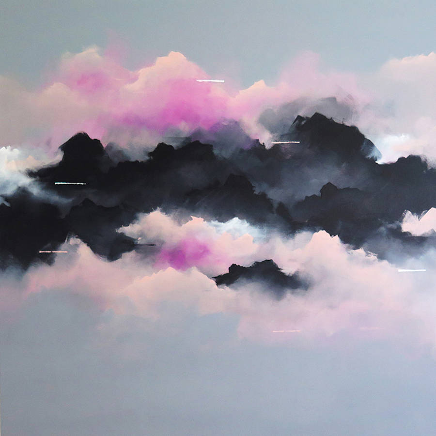 900x900 Dreamy Pink Clouds Paintings Fubiz Media - Pink Cloud Painting