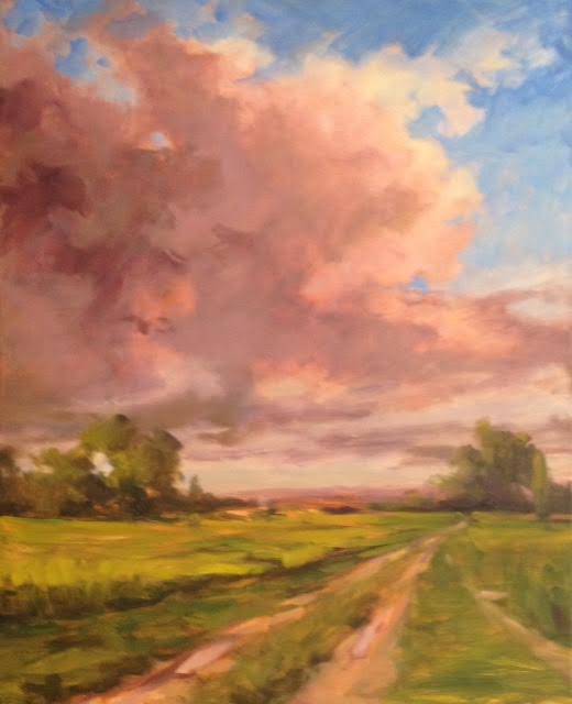 520x640 Margaret Aycock Representational Oil Painting In Oklahoma Pink - Pink Cloud Painting