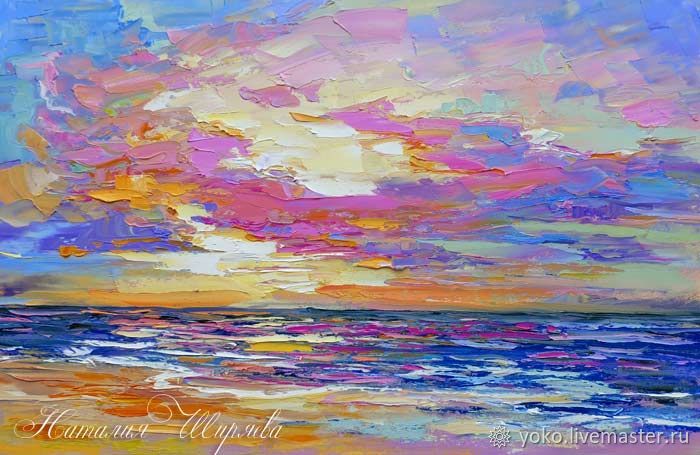 700x455 Oil Painting Of The Sea Pink Cloud Painting The Sunset Shop - Pink Cloud Painting