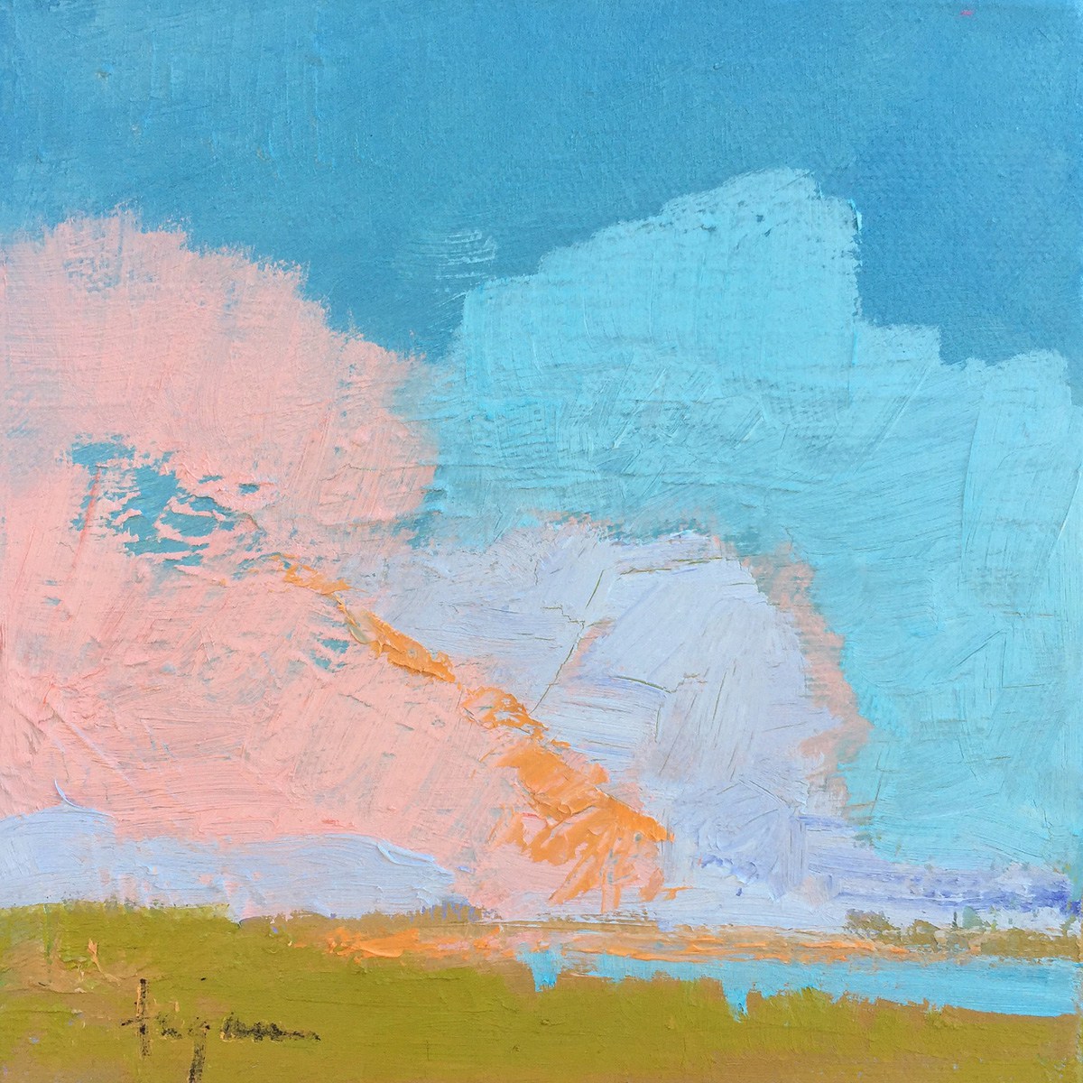 1200x1200 Pink Cloud ~ Daily Painting - Pink Cloud Painting