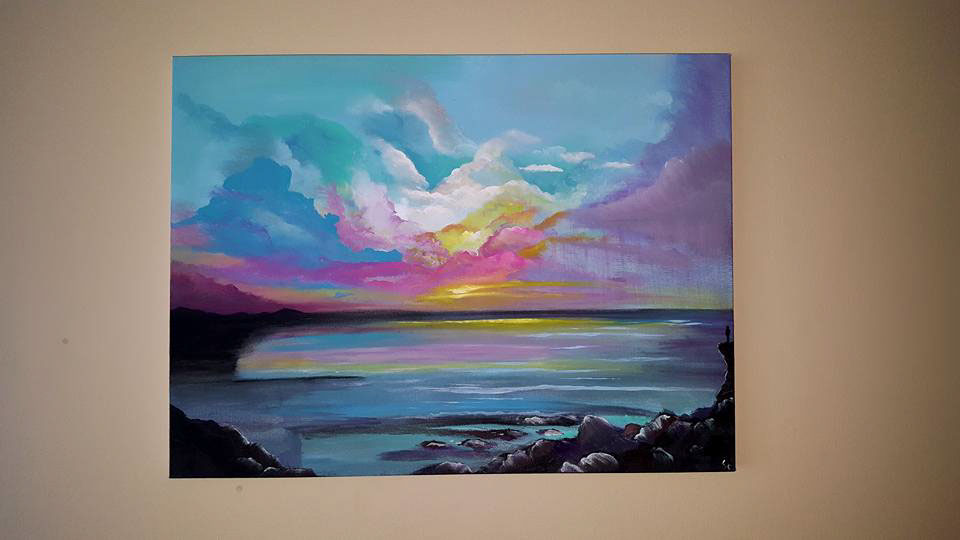 960x540 Pink Clouds Painting 16x20 On Behance - Pink Clouds Painting