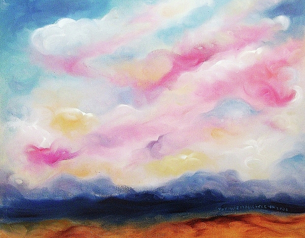 600x470 Pink Clouds Painting By Suzanne Marie Leclair - Pink Clouds Painting
