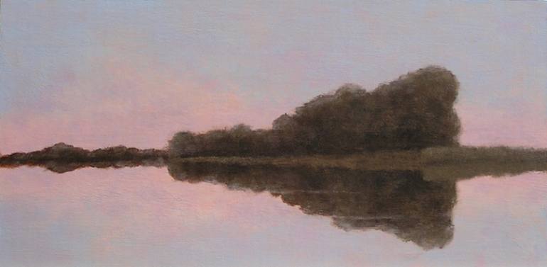 770x377 Saatchi Art Water's Edge And Pink Clouds Painting By Gerald Lishka - Pink Clouds Painting