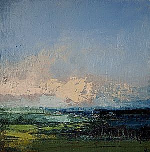 300x305 Irish Art By Kate Beagan Paintings - Pink Clouds Painting