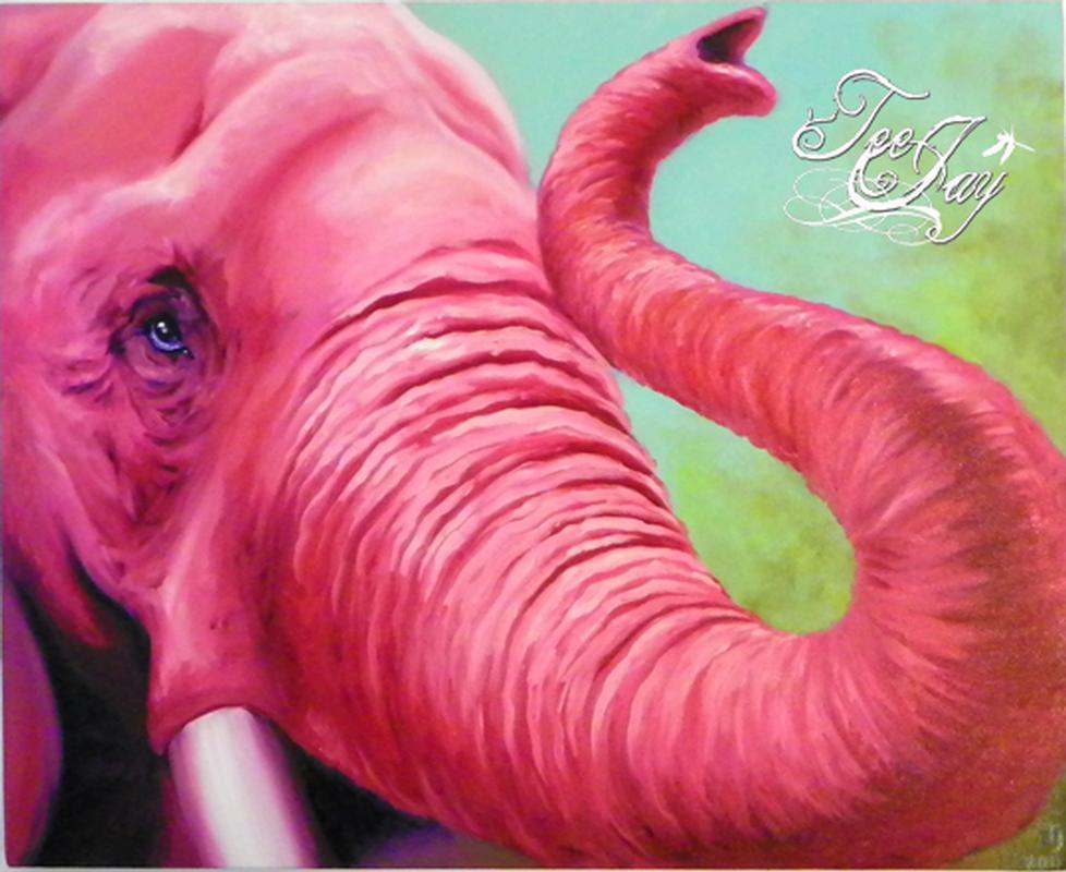 978x800 Pink Elephant By Tee Jay Tattoonow - Pink Elephant Painting